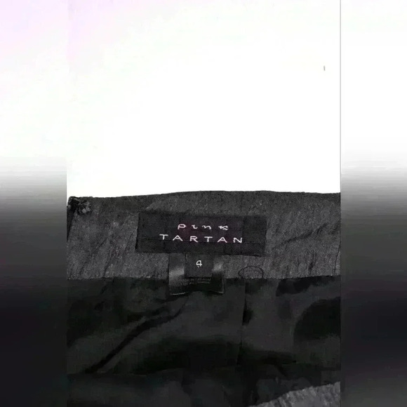 PINK TARTAN Grey Crinkle Lame Ballet Mesh Knee Flair  Skirt 4US Medium Canada - Picture 8 of 9